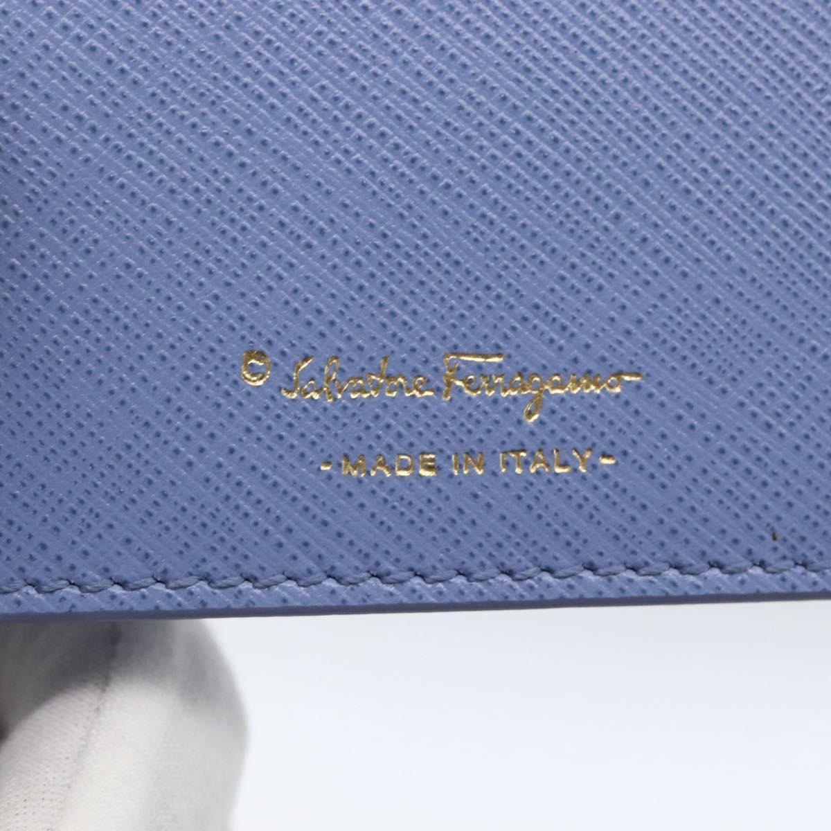 Salvatore Ferragamo Card Case Leather Light Blue Auth am10822V