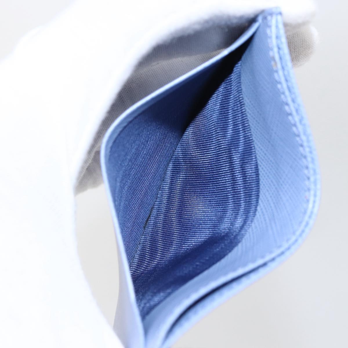 Salvatore Ferragamo Card Case Leather Light Blue Auth am10822V