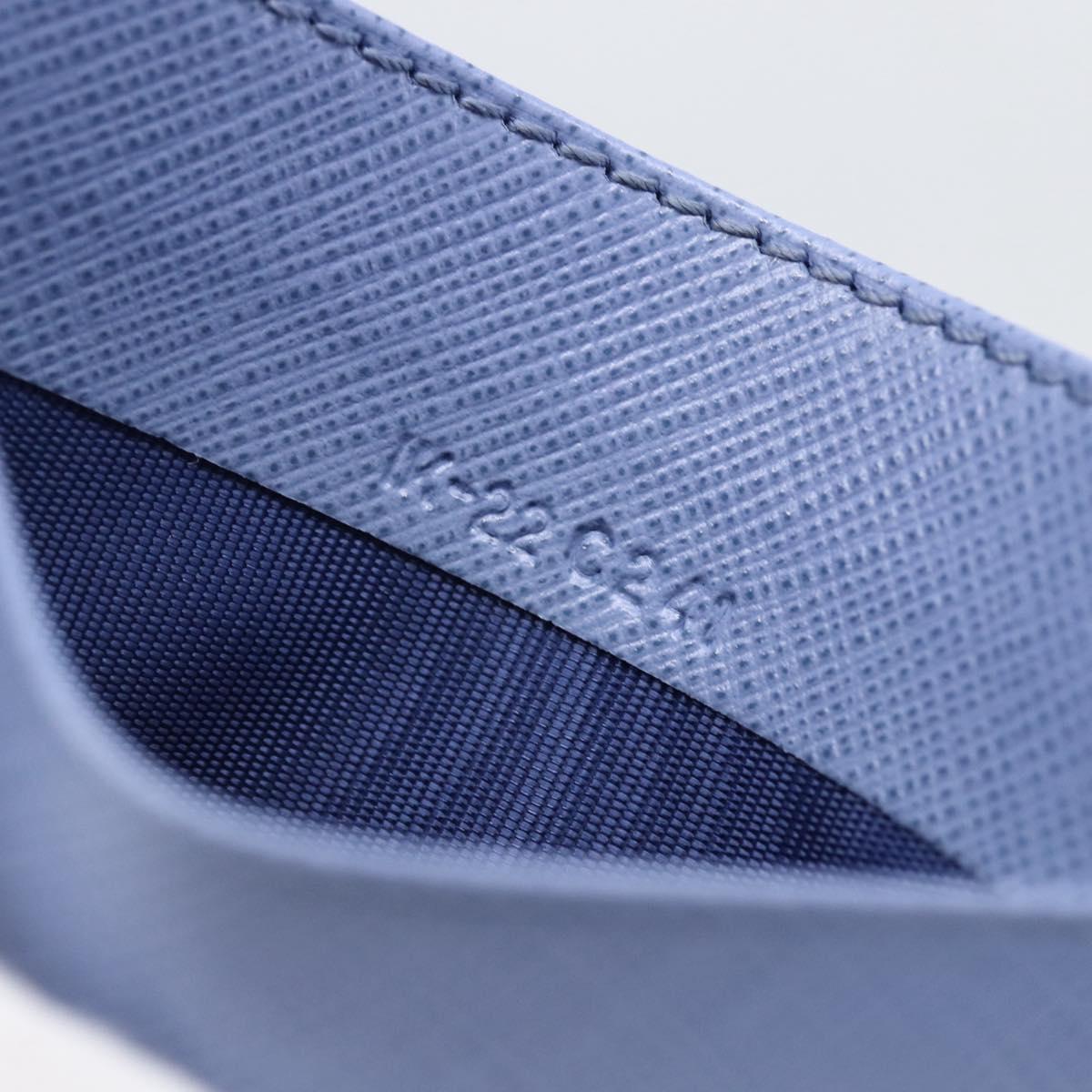 Salvatore Ferragamo Card Case Leather Light Blue Auth am10822V