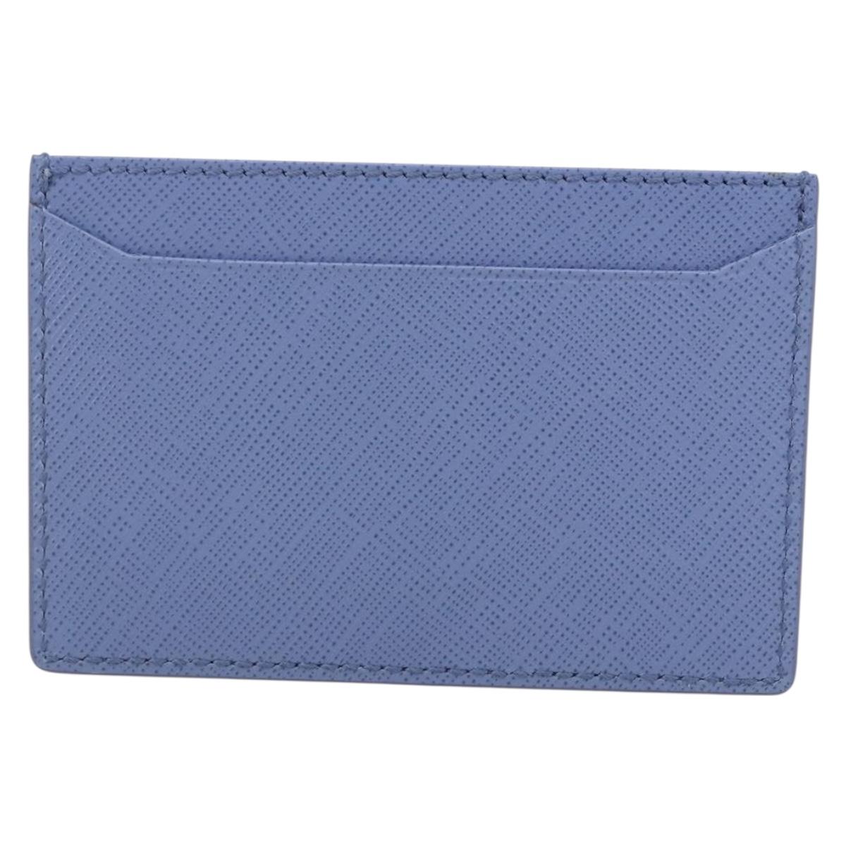 Salvatore Ferragamo Card Case Leather Light Blue Auth am10822V