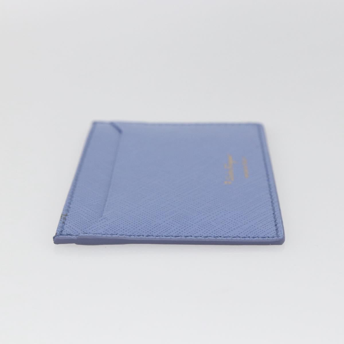Salvatore Ferragamo Card Case Leather Light Blue Auth am10822V