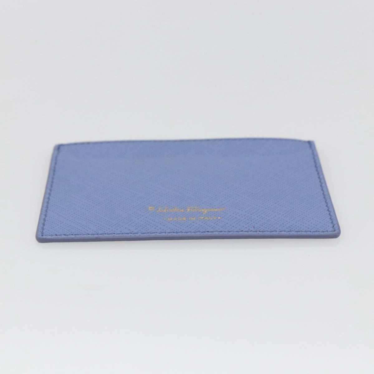 Salvatore Ferragamo Card Case Leather Light Blue Auth am10822V