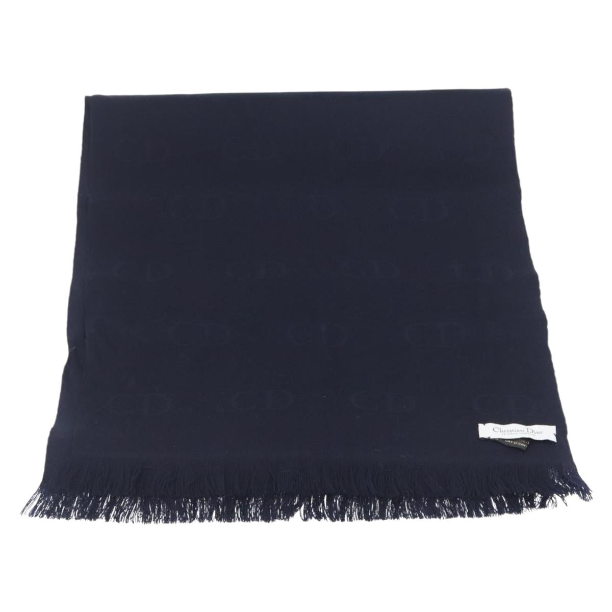 Christian Dior Scarf Wool Navy Auth am10825V