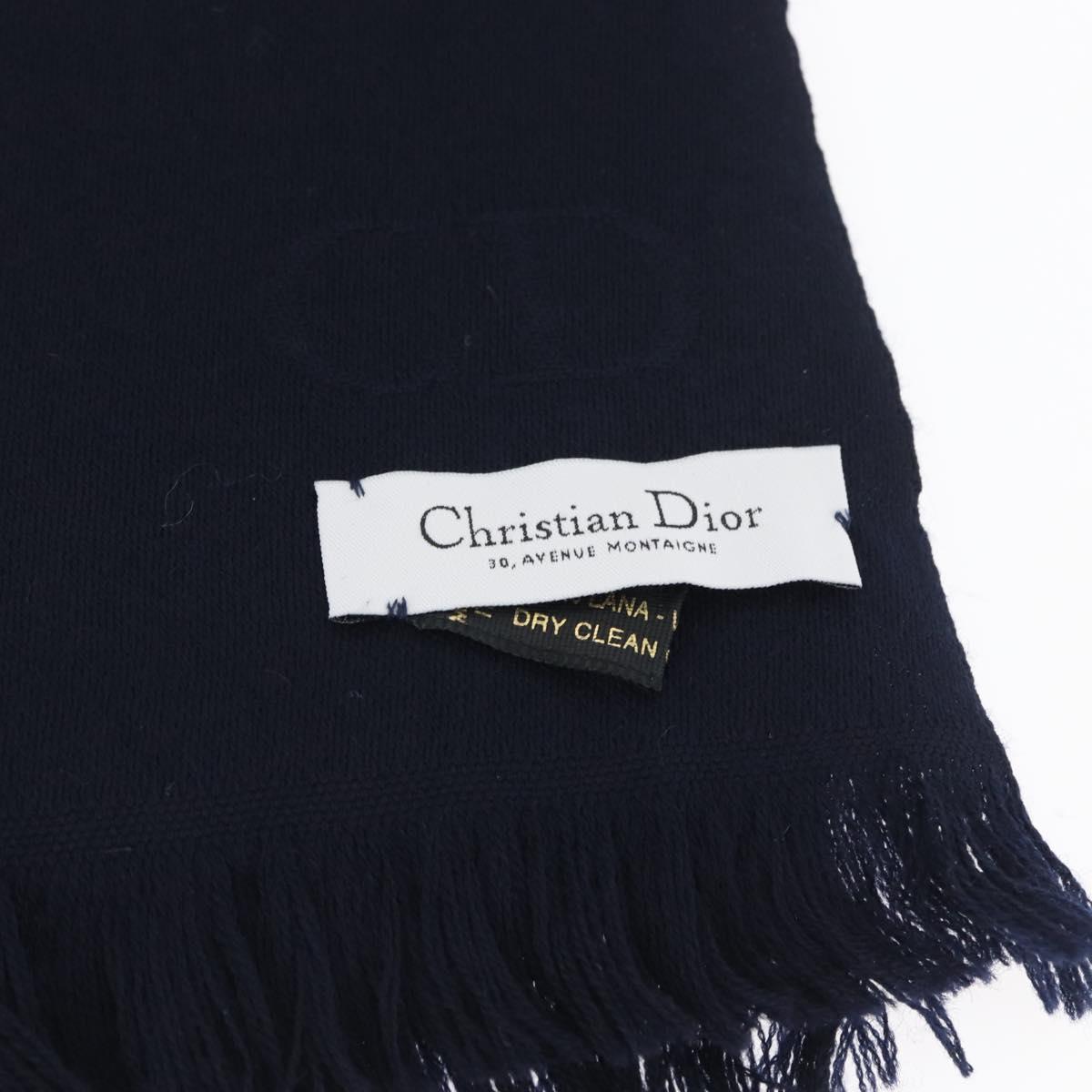 Christian Dior Scarf Wool Navy Auth am10825V
