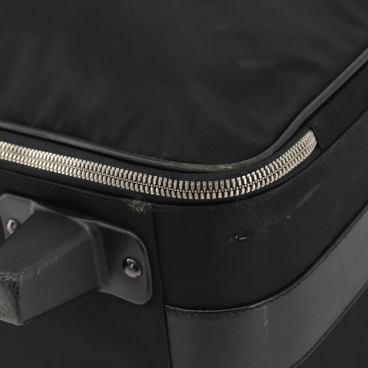 PRADA Carry Case Nylon Black Silver Auth am10829