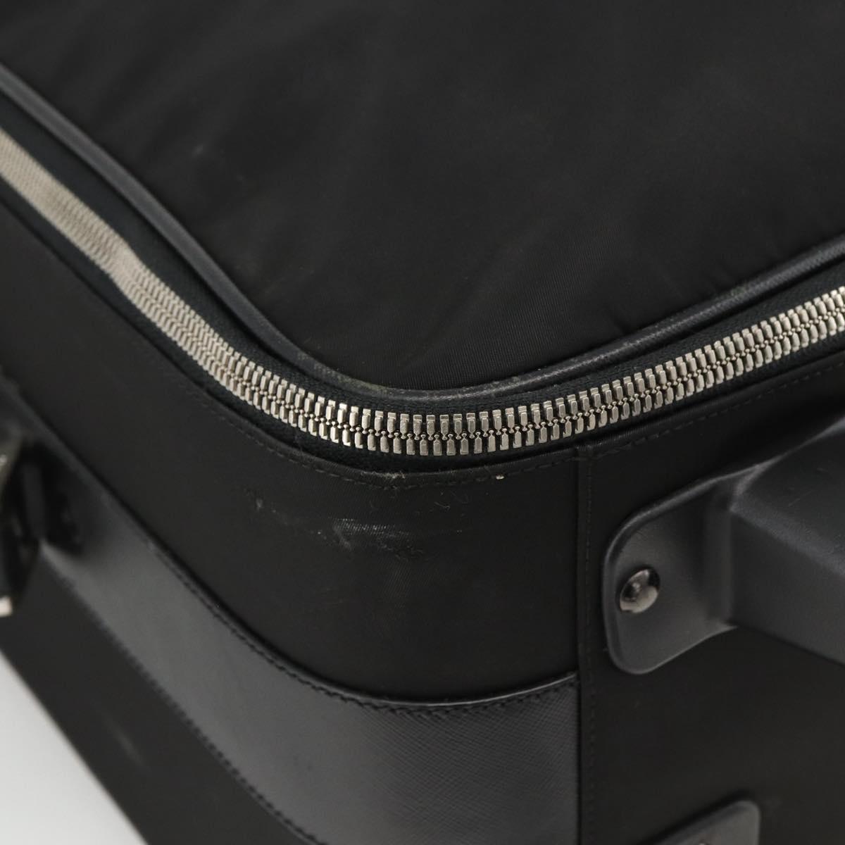 PRADA Carry Case Nylon Black Silver Auth am10829