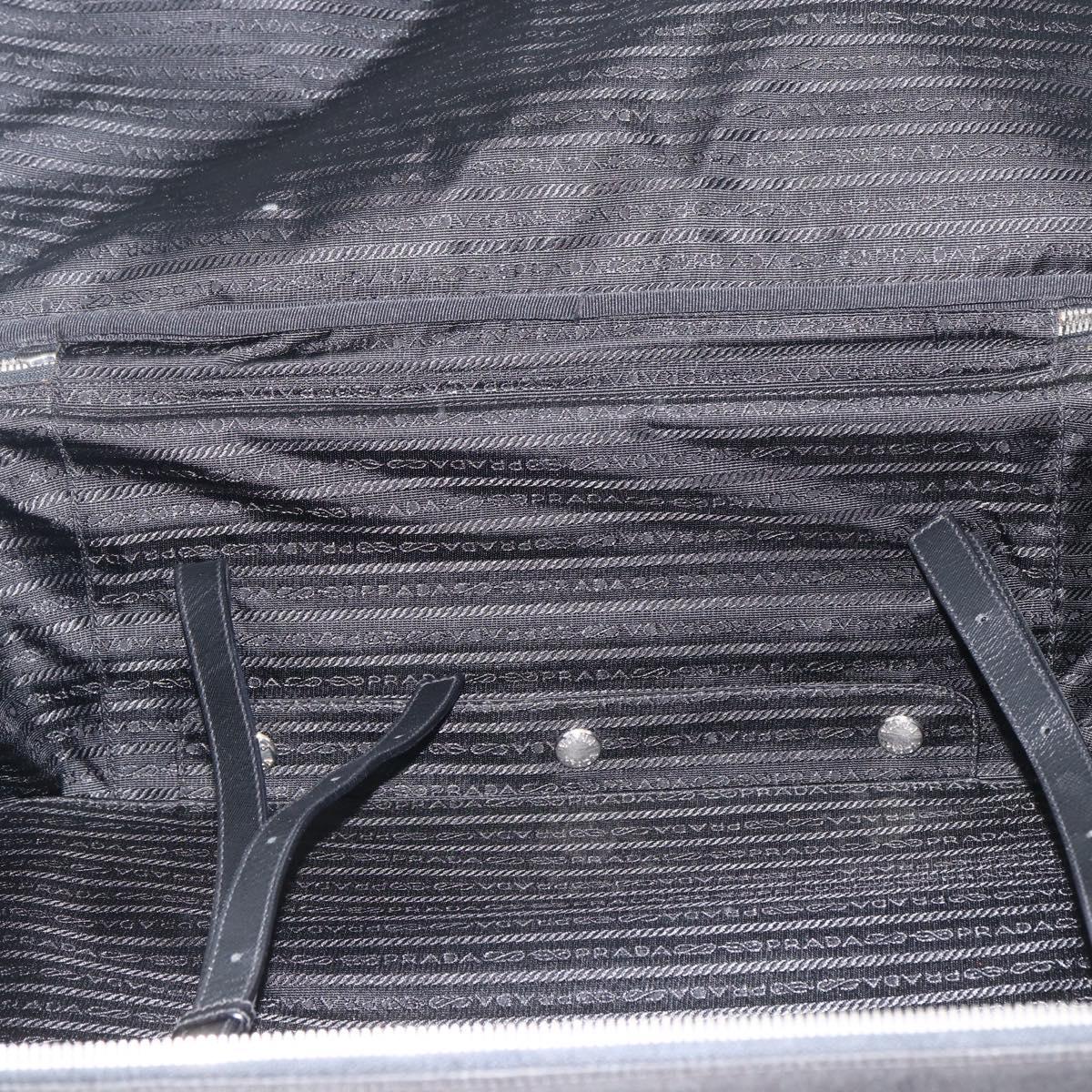 PRADA Carry Case Nylon Black Silver Auth am10829