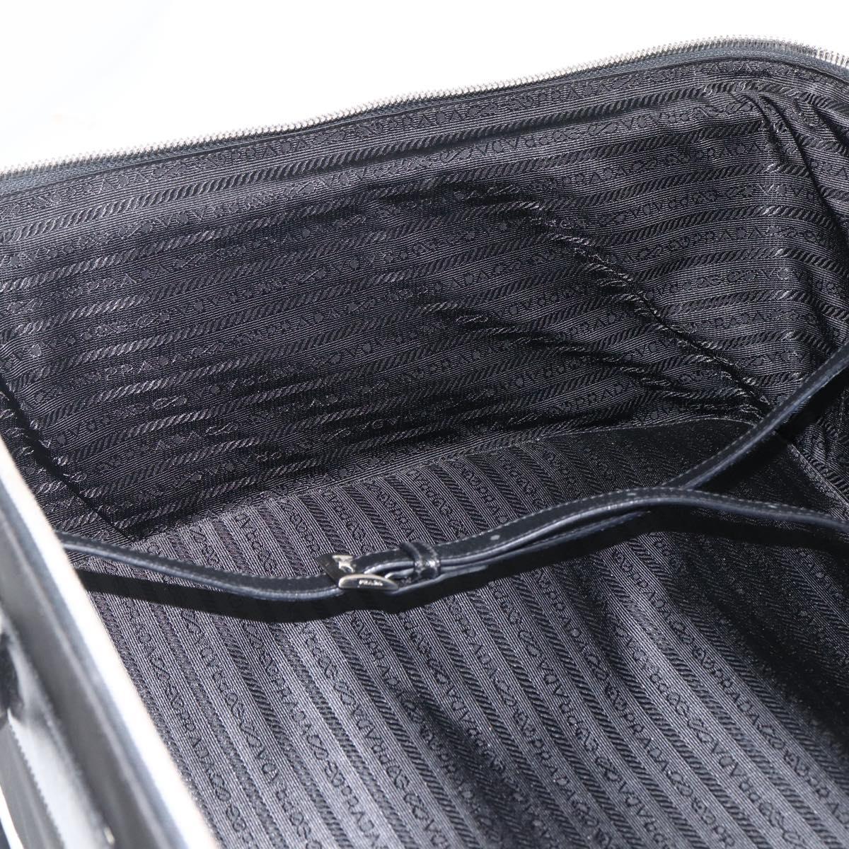 PRADA Carry Case Nylon Black Silver Auth am10829