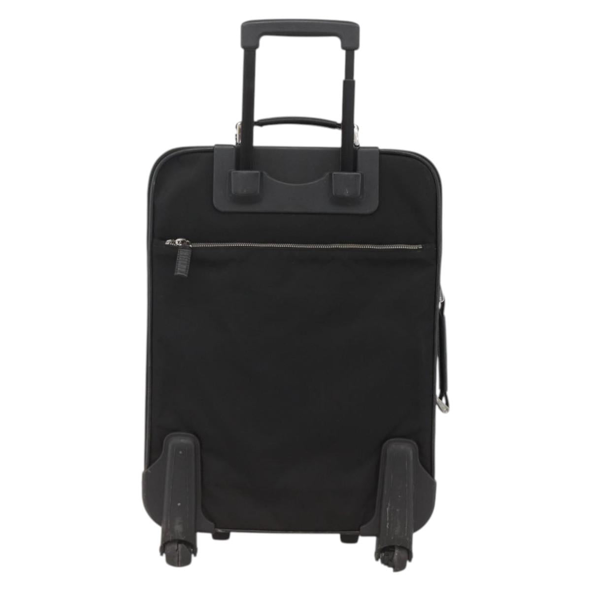 PRADA Carry Case Nylon Black Silver Auth am10829
