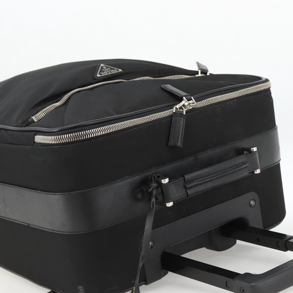 PRADA Carry Case Nylon Black Silver Auth am10829