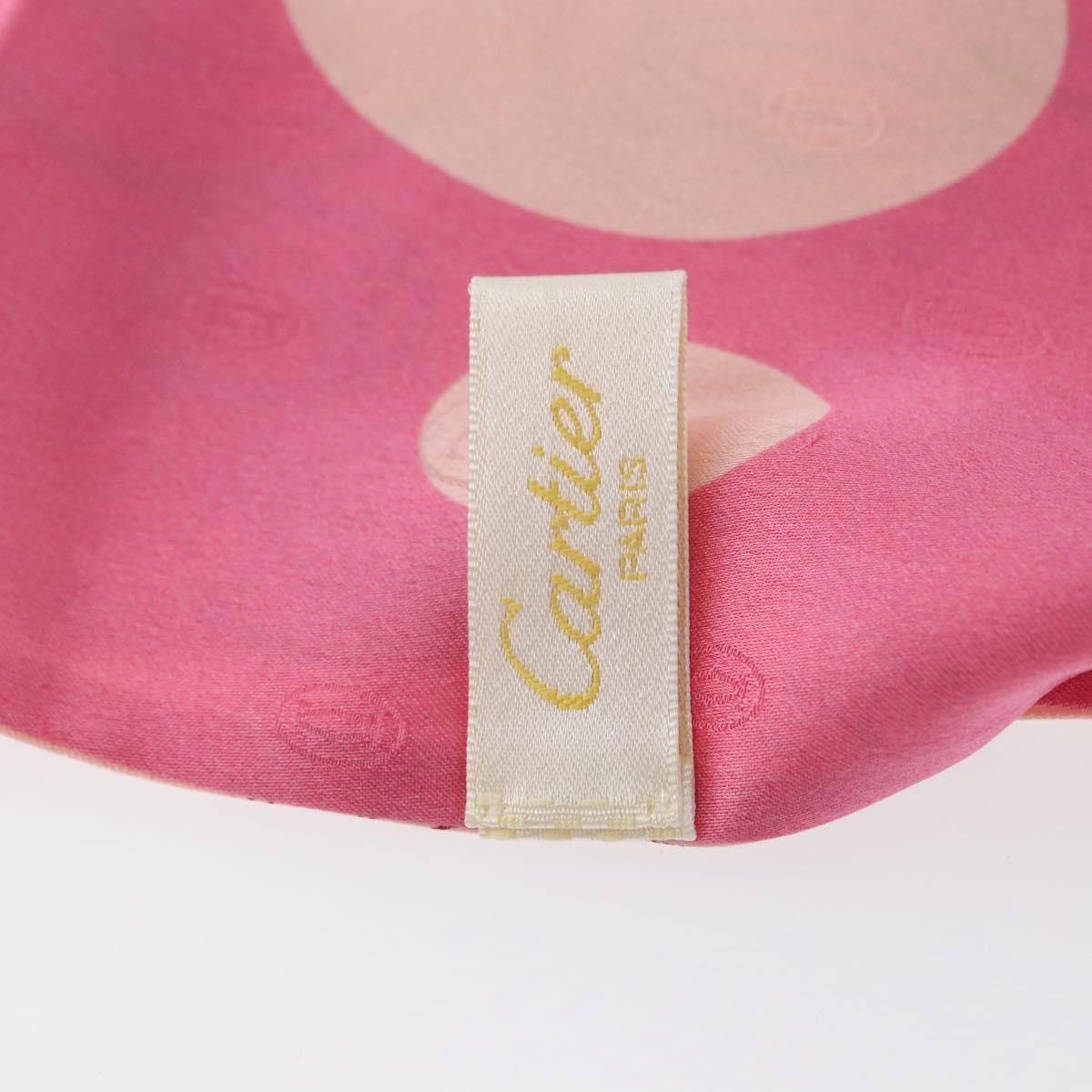 CARTIER Scarf Silk Pink Auth am10833V