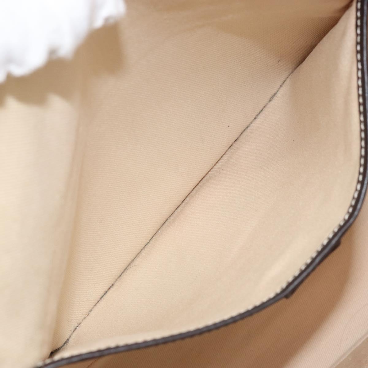 CELINE Macadam Canvas Tote Bag PVC Leather White Gold Auth am10839