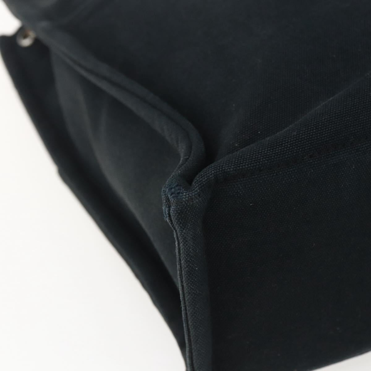 HERMES Fourre Tout MM Hand Bag Canvas Black Silver Auth am10842