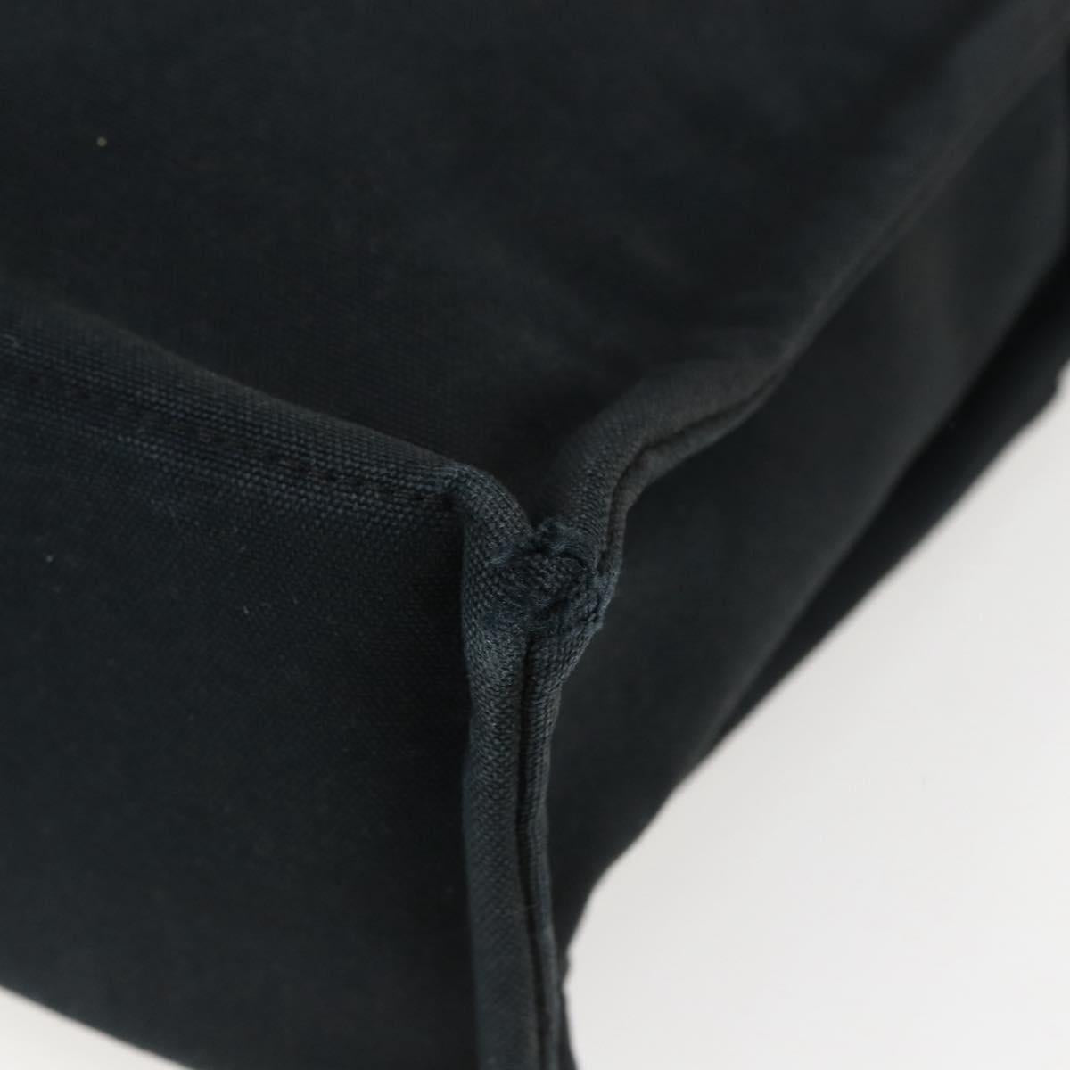 HERMES Fourre Tout MM Hand Bag Canvas Black Silver Auth am10842