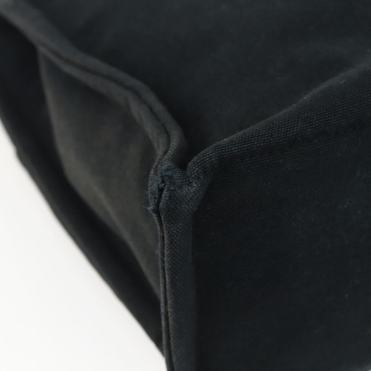 HERMES Fourre Tout MM Hand Bag Canvas Black Silver Auth am10842