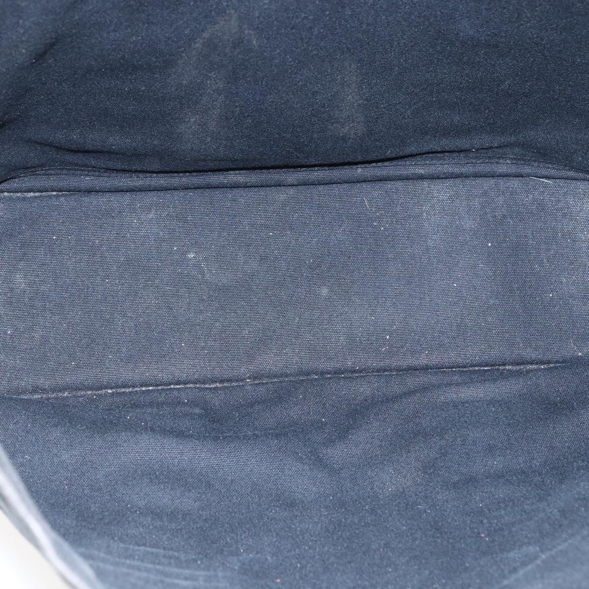 HERMES Fourre Tout MM Hand Bag Canvas Black Silver Auth am10842