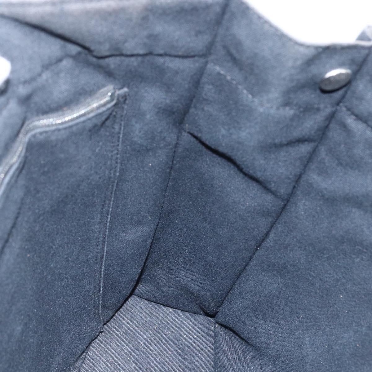 HERMES Fourre Tout MM Hand Bag Canvas Black Silver Auth am10842