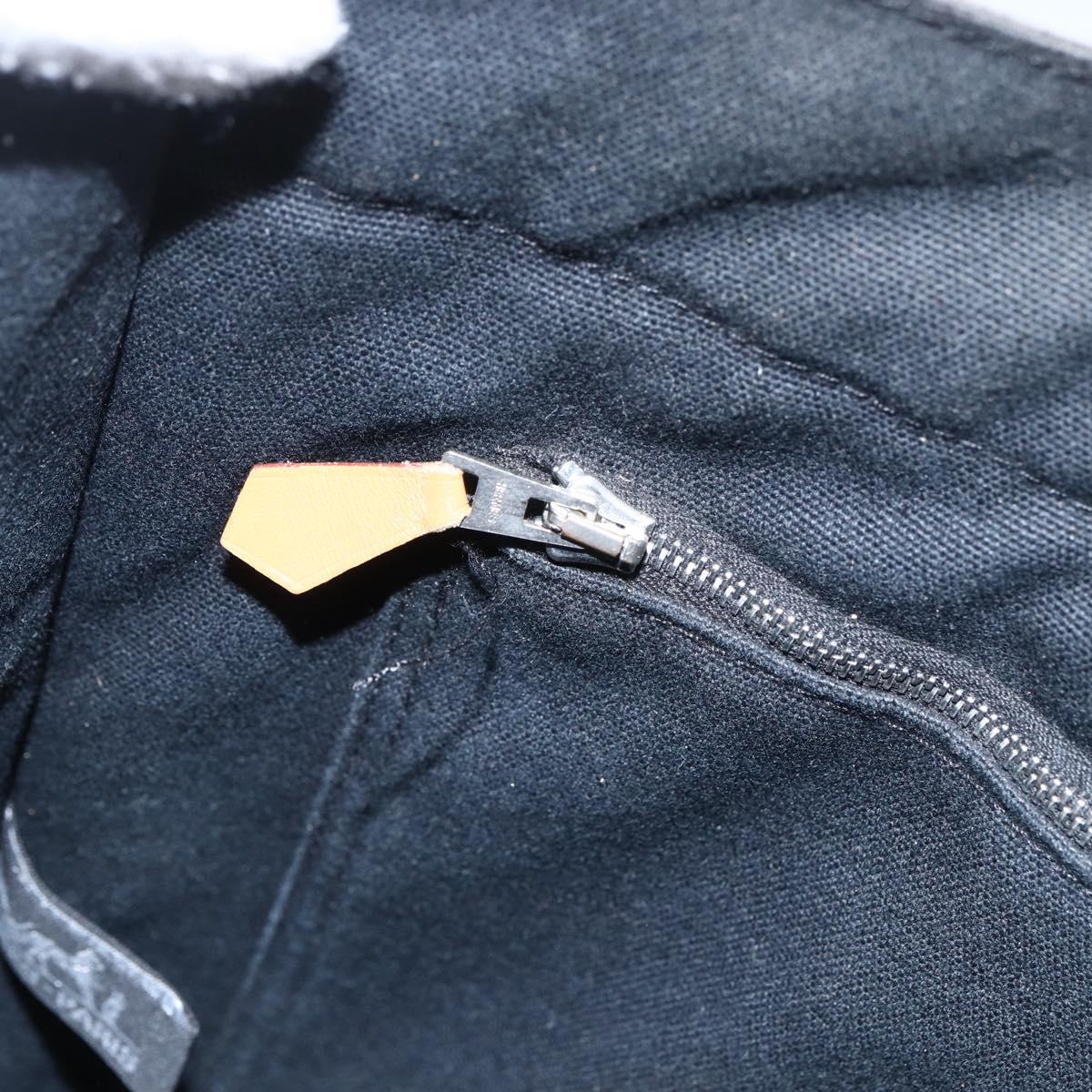 HERMES Fourre Tout MM Hand Bag Canvas Black Silver Auth am10842