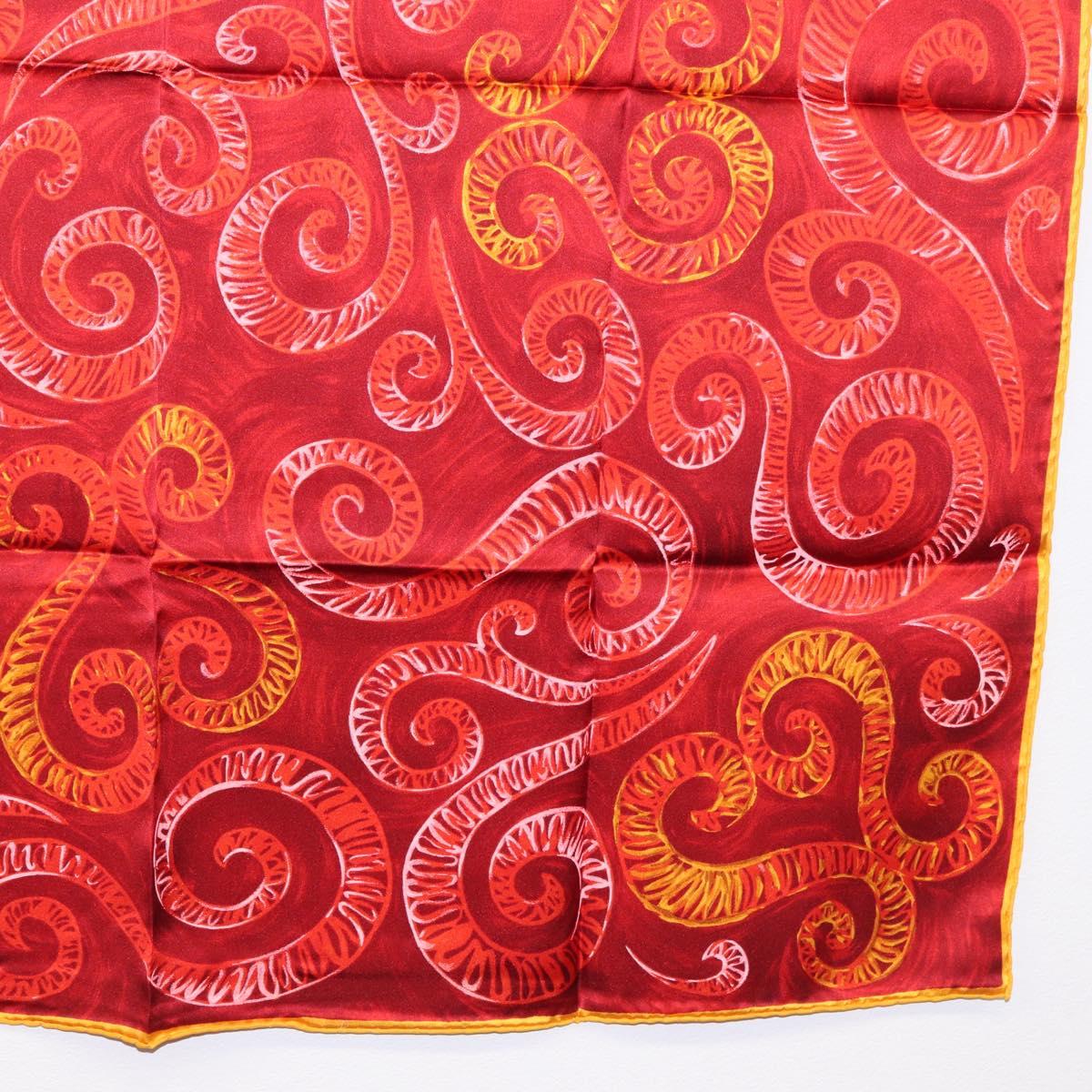 SAINT LAURENT Scarf Silk Red Auth am10844V