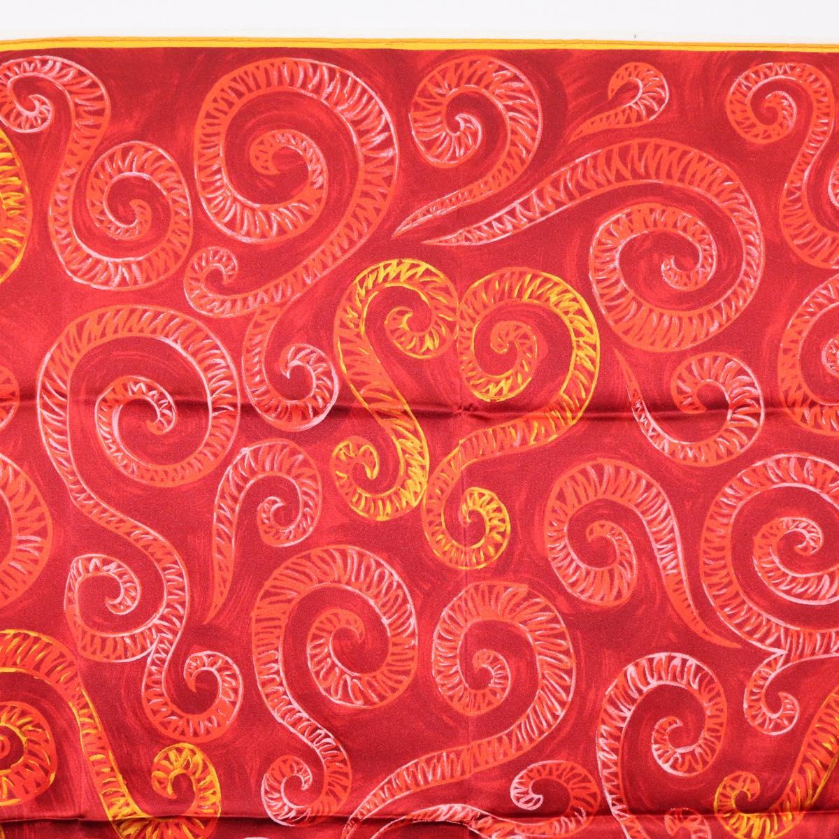SAINT LAURENT Scarf Silk Red Auth am10844V