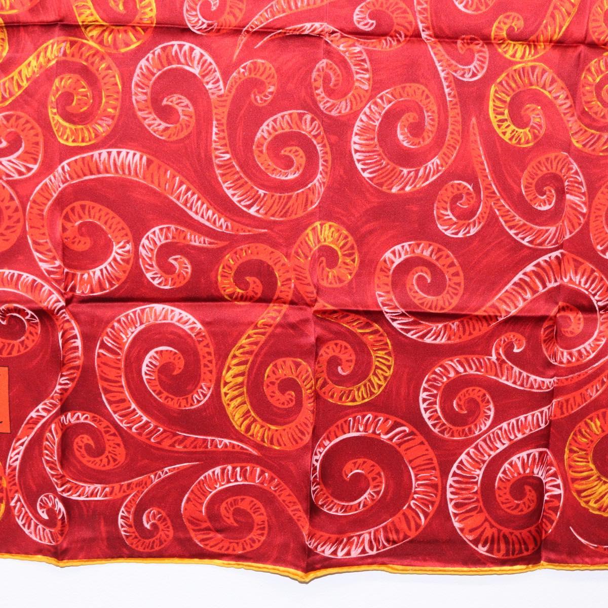 SAINT LAURENT Scarf Silk Red Auth am10844V