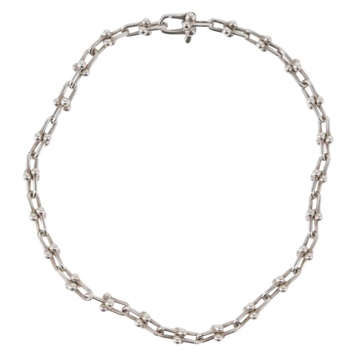 TIFFANY&Co. Hardware Microlink Bracelet Bracelet Ag925 Silver Auth am10846SAV