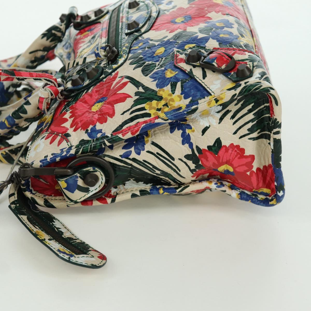BALENCIAGA Floral The City Bag Leather 2way Multicolor 173084 Auth am10850SAV