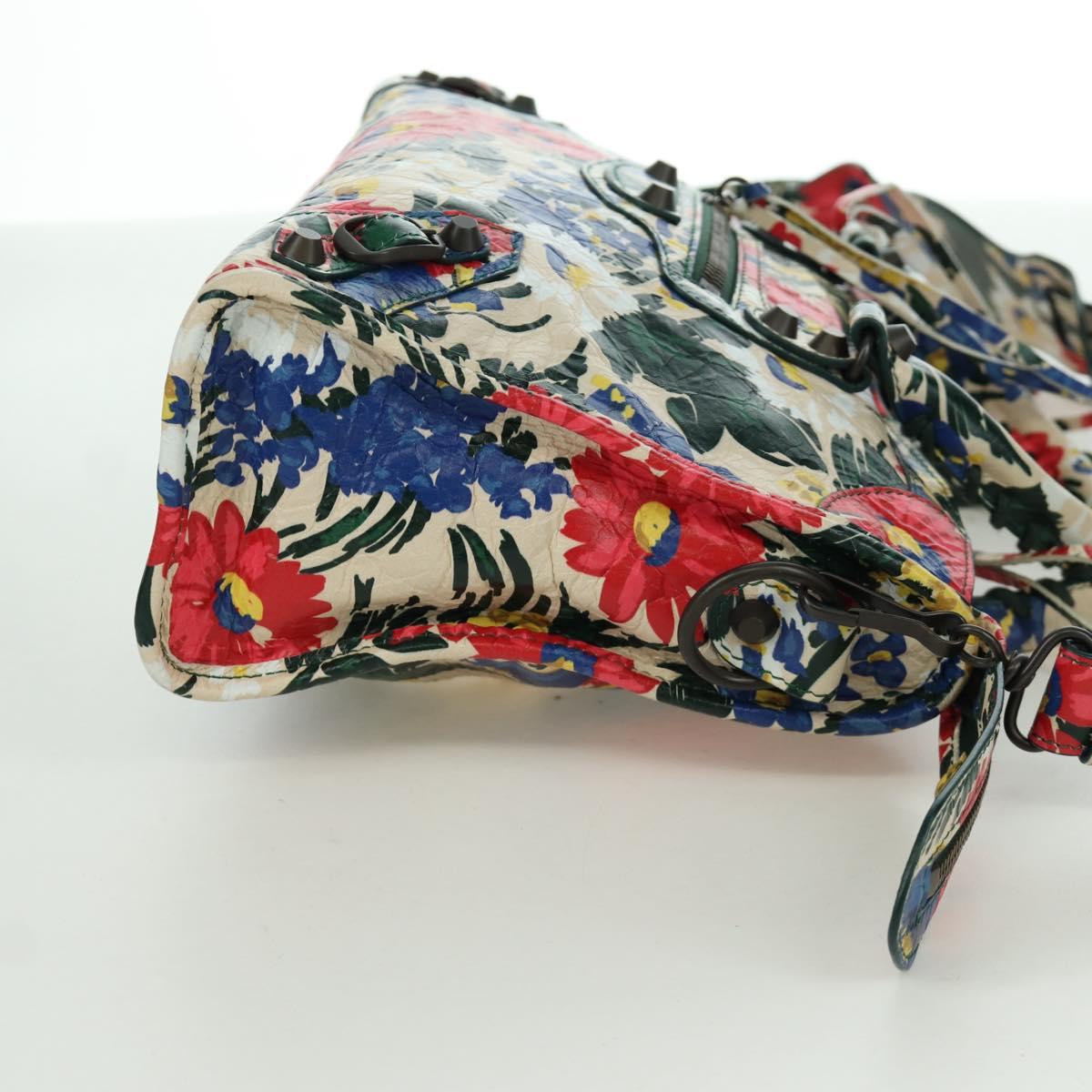 BALENCIAGA Floral The City Bag Leather 2way Multicolor 173084 Auth am10850SAV