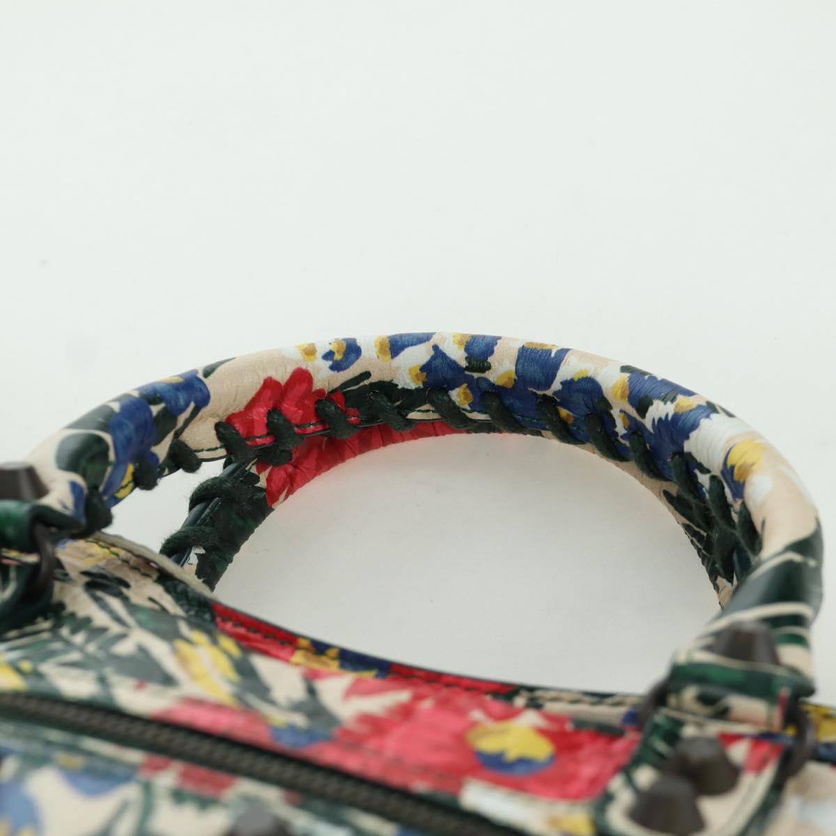 BALENCIAGA Floral The City Bag Leather 2way Multicolor 173084 Auth am10850SAV