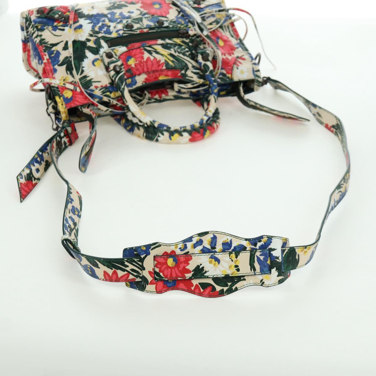 BALENCIAGA Floral The City Bag Leather 2way Multicolor 173084 Auth am10850SAV