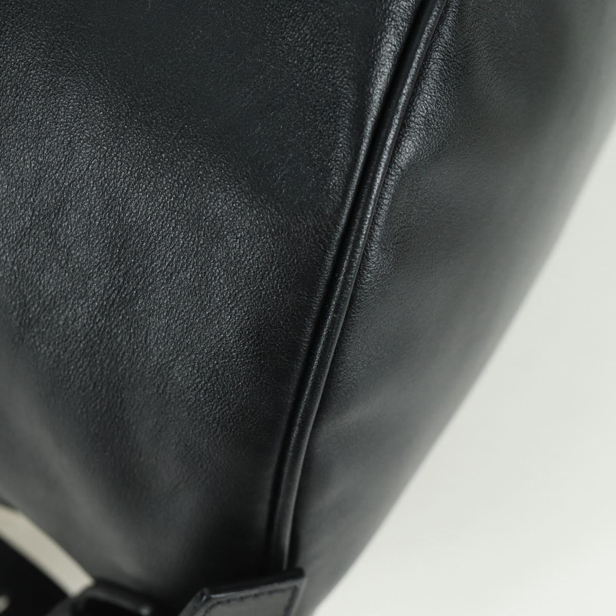 PRADA Backpack Leather Black Gold Auth am10852SAV