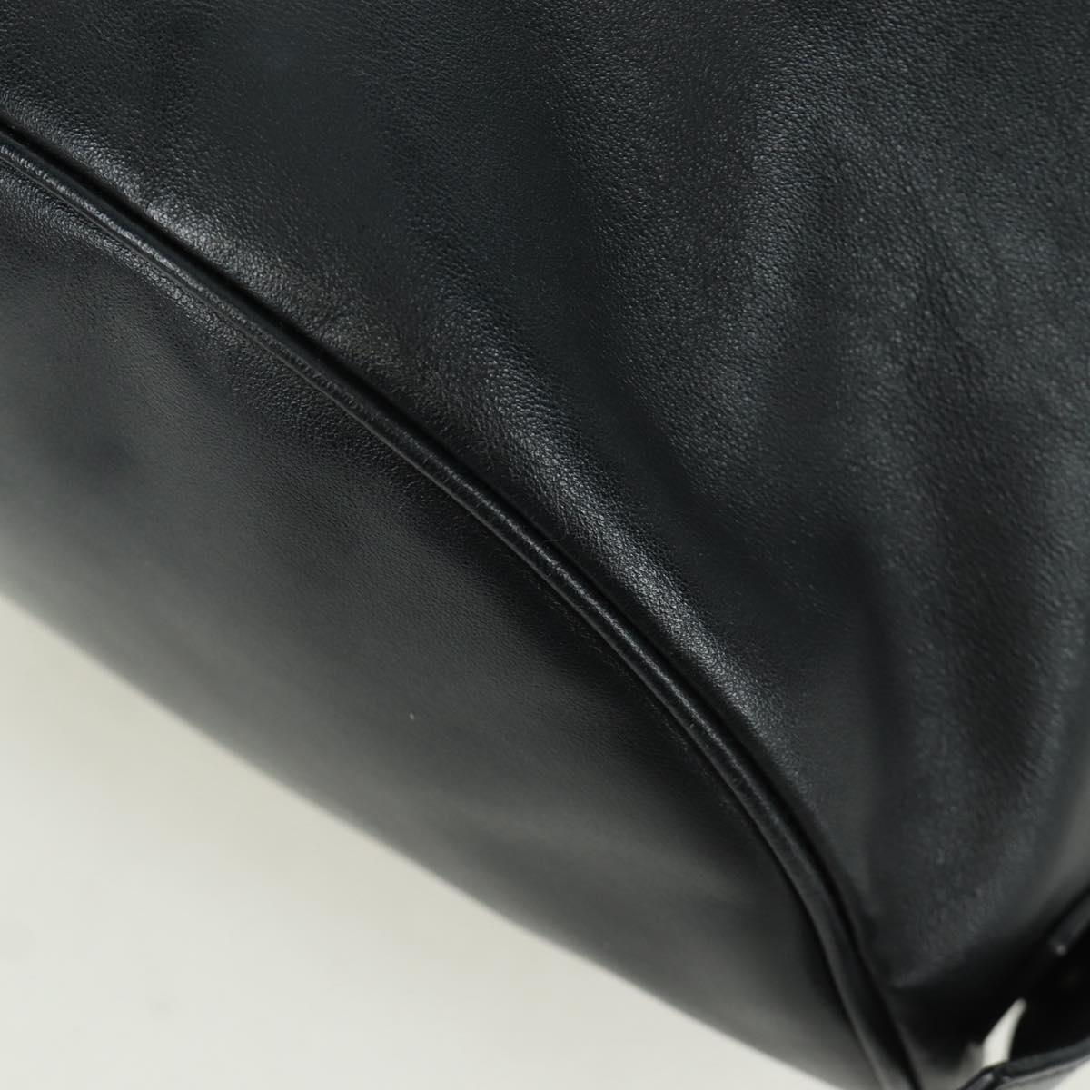 PRADA Backpack Leather Black Gold Auth am10852SAV