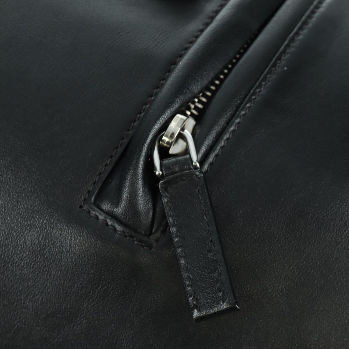 PRADA Backpack Leather Black Gold Auth am10852SAV