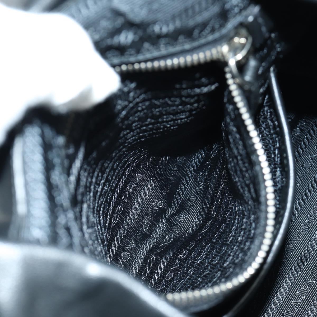 PRADA Backpack Leather Black Gold Auth am10852SAV