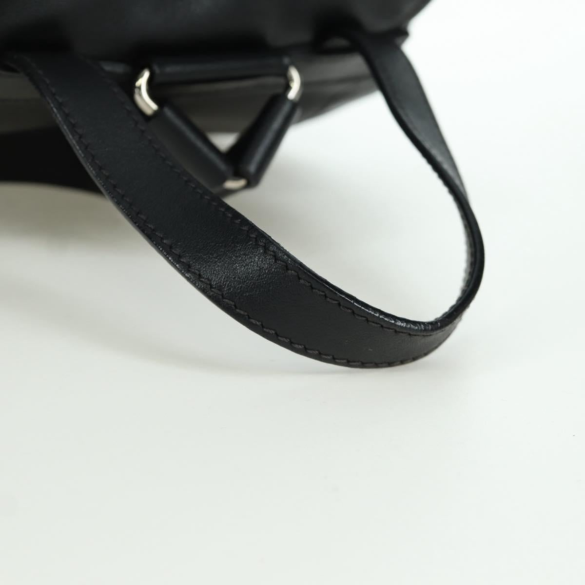 PRADA Backpack Leather Black Gold Auth am10852SAV
