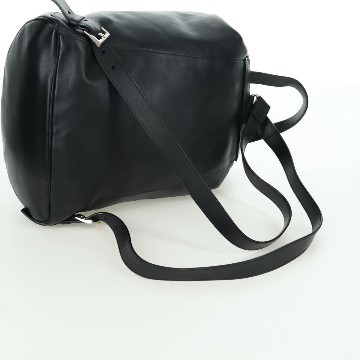 PRADA Backpack Leather Black Gold Auth am10852SAV