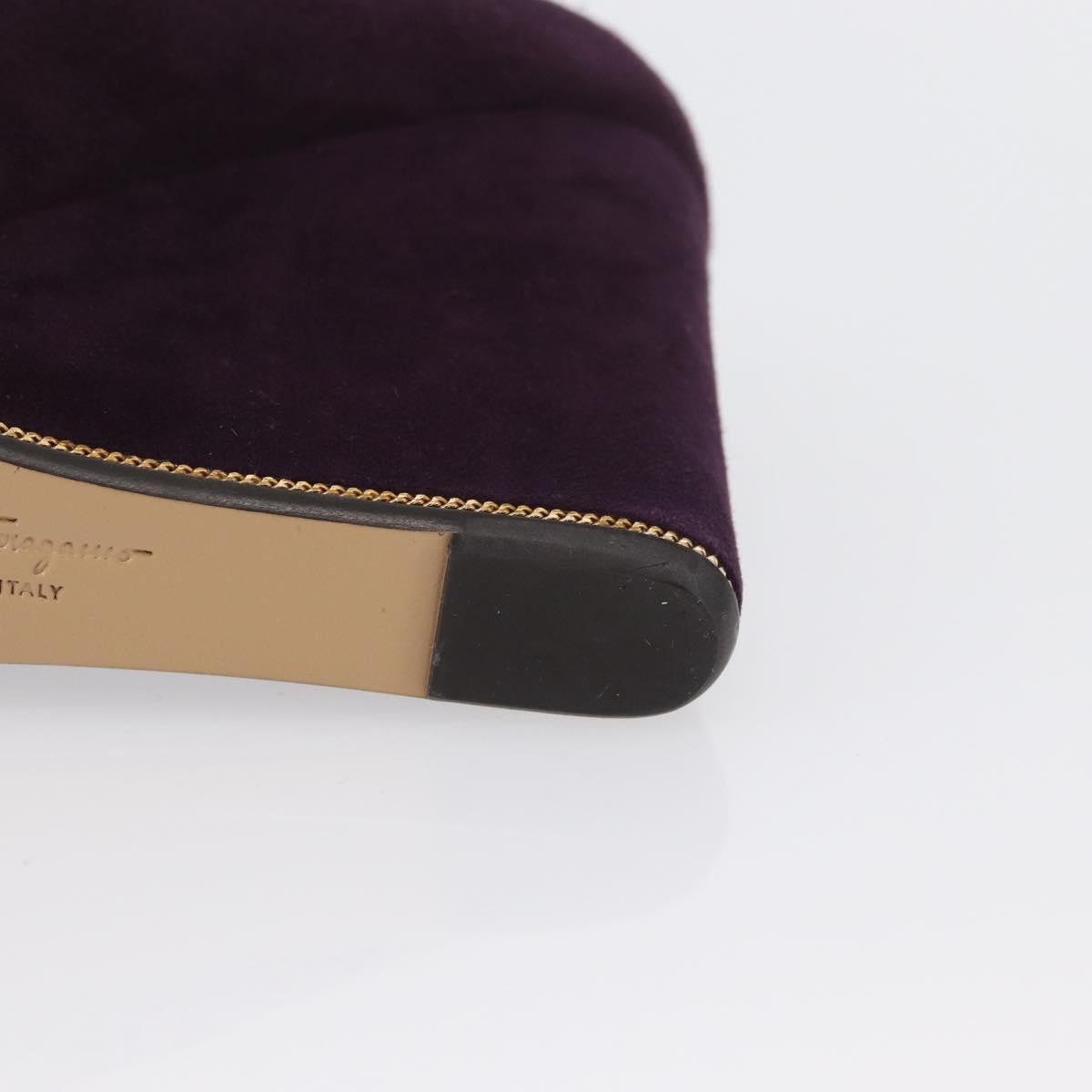 Salvatore Ferragamo Pumps Suede Size 7 Purple Auth am10858V