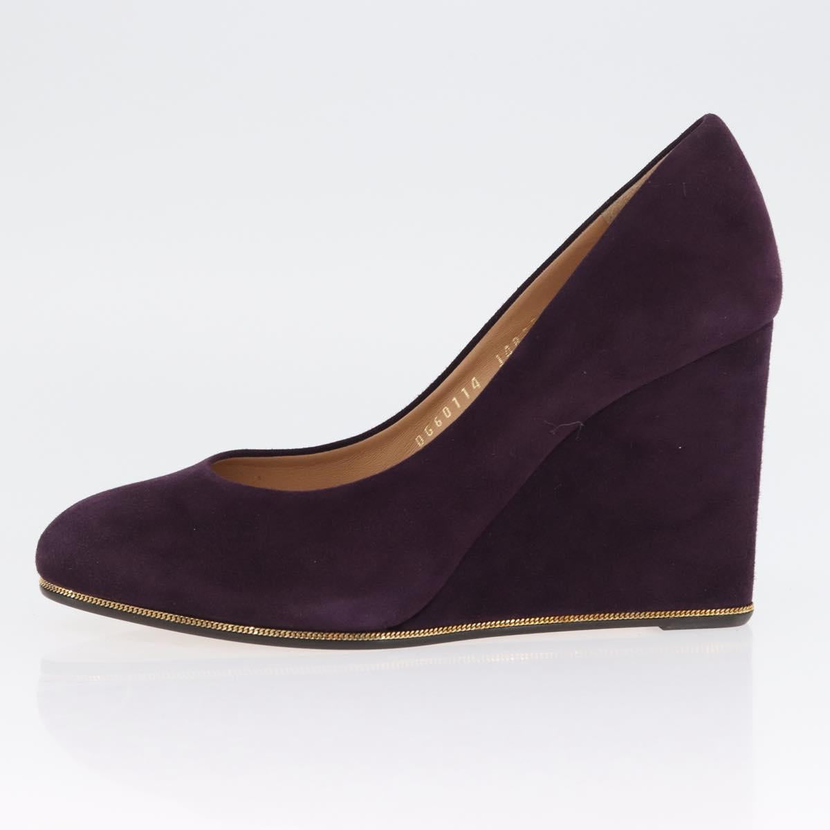 Salvatore Ferragamo Pumps Suede Size 7 Purple Auth am10858V