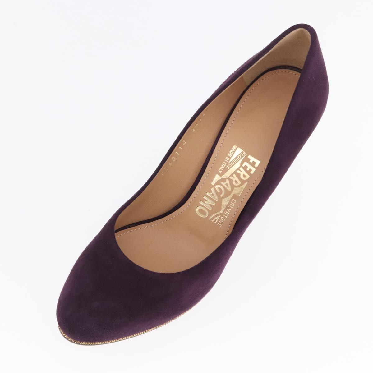 Salvatore Ferragamo Pumps Suede Size 7 Purple Auth am10858V
