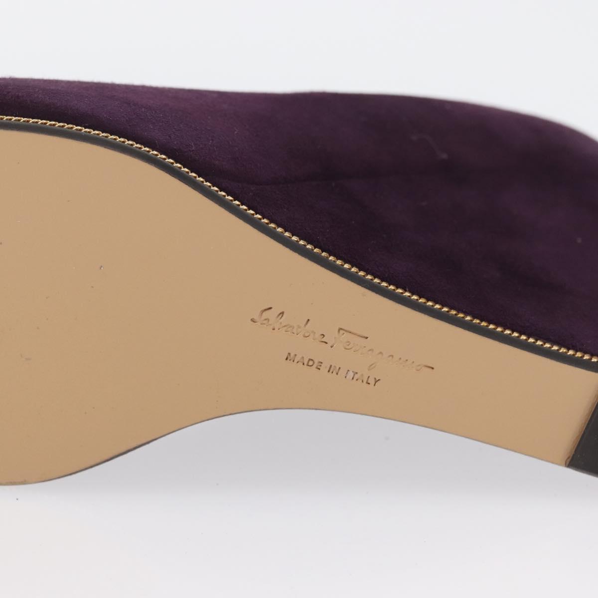 Salvatore Ferragamo Pumps Suede Size 7 Purple Auth am10858V