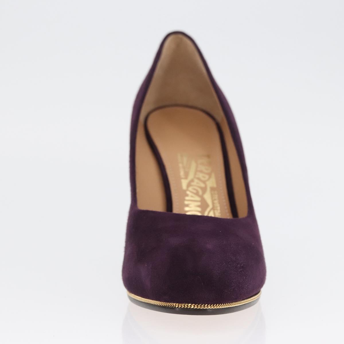 Salvatore Ferragamo Pumps Suede Size 7 Purple Auth am10858V