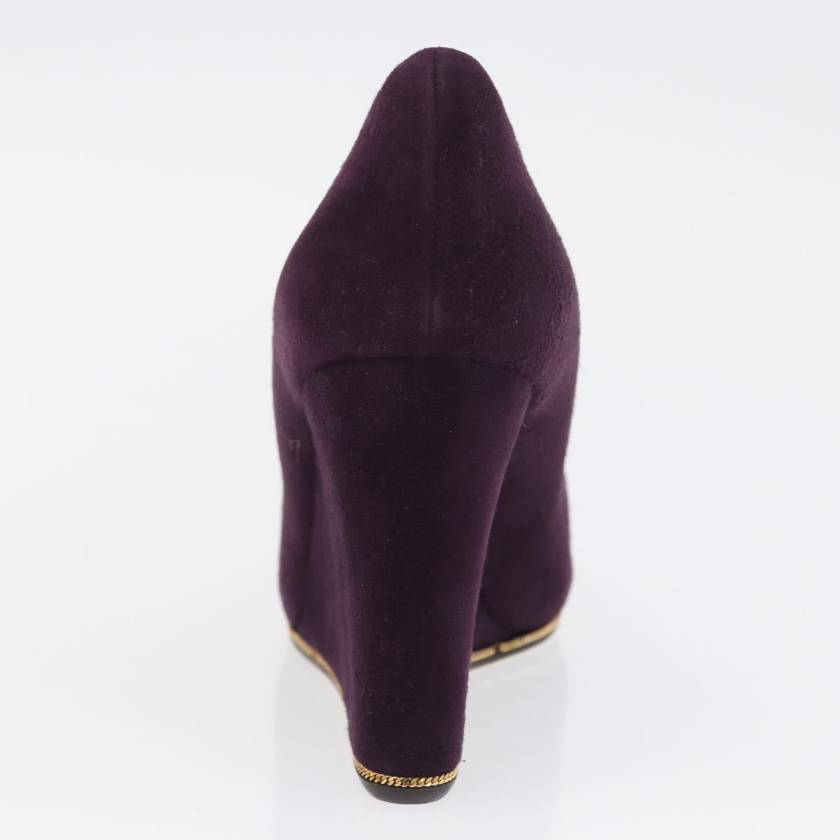 Salvatore Ferragamo Pumps Suede Size 7 Purple Auth am10858V