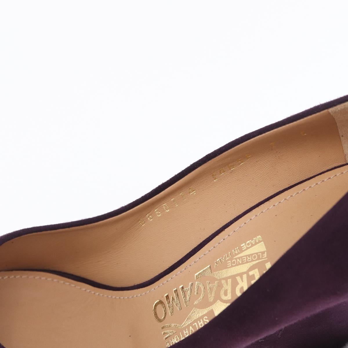 Salvatore Ferragamo Pumps Suede Size 7 Purple Auth am10858V