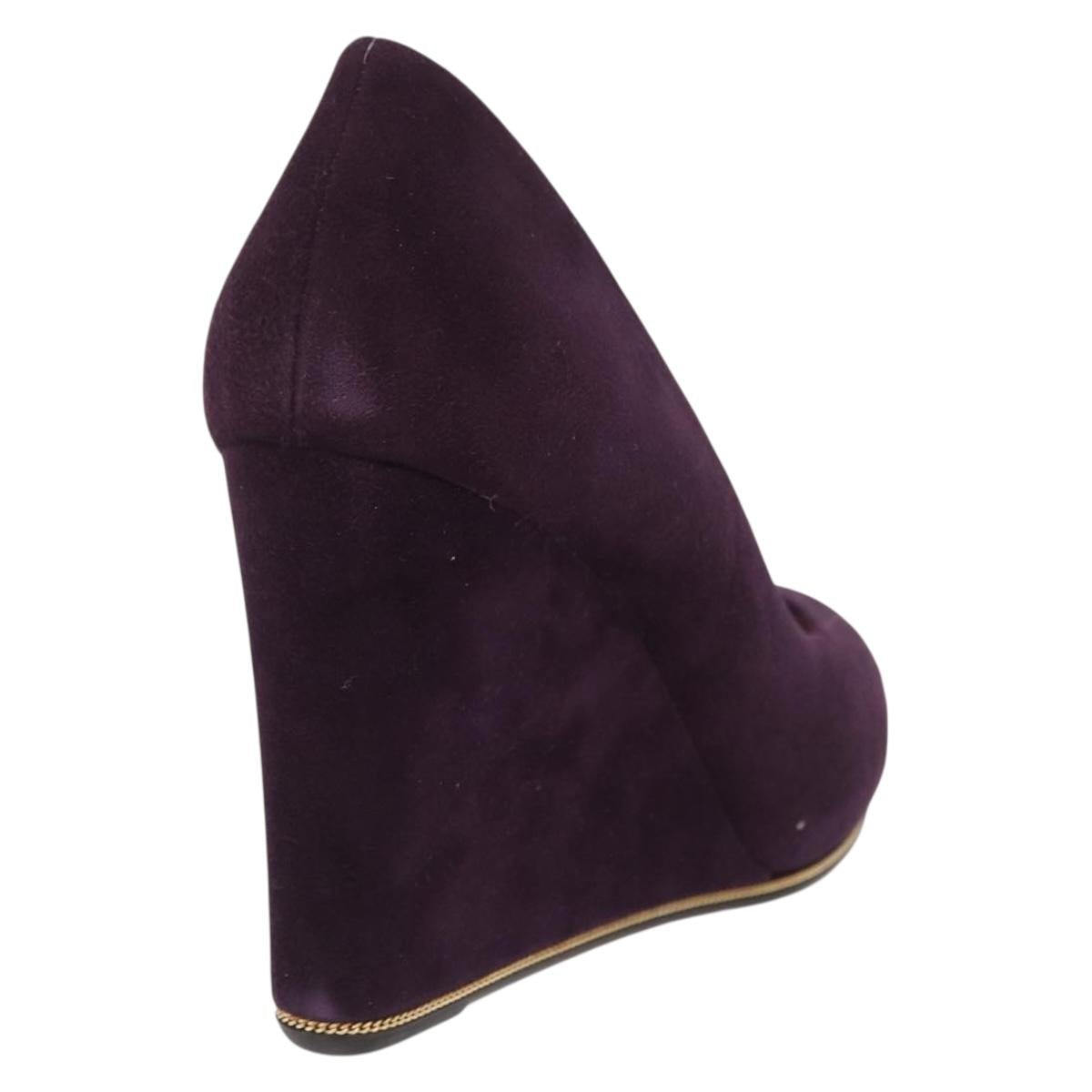 Salvatore Ferragamo Pumps Suede Size 7 Purple Auth am10858V