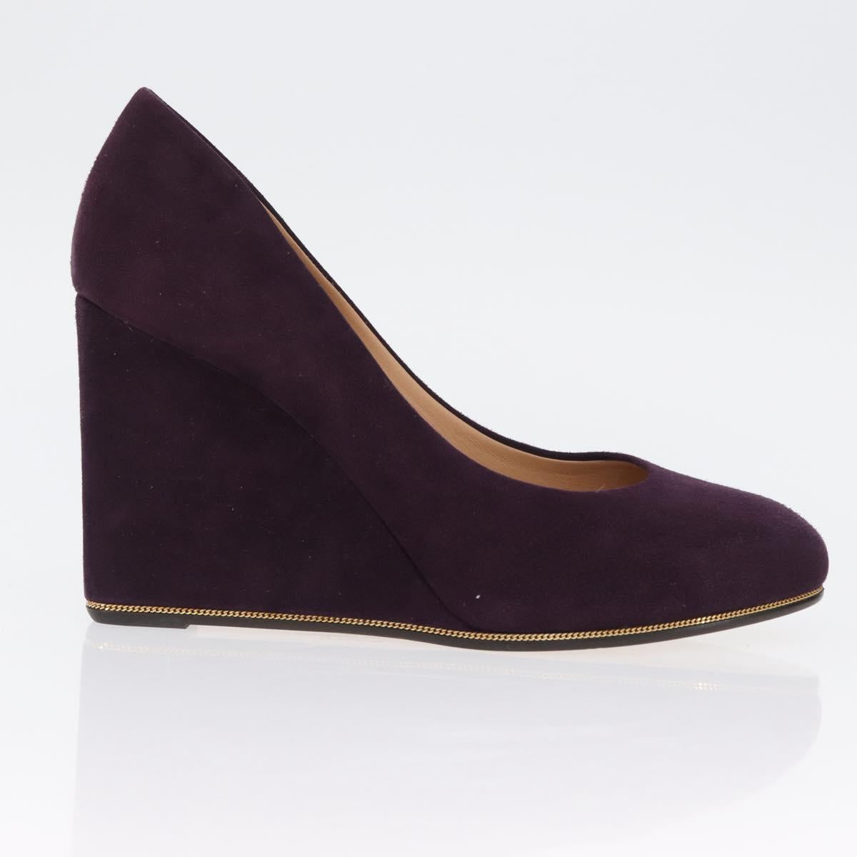 Salvatore Ferragamo Pumps Suede Size 7 Purple Auth am10858V