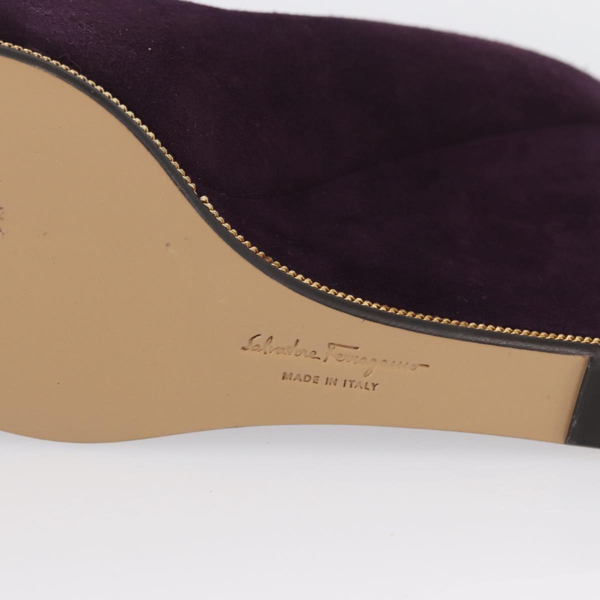 Salvatore Ferragamo Pumps Suede Size 7 Purple Auth am10858V