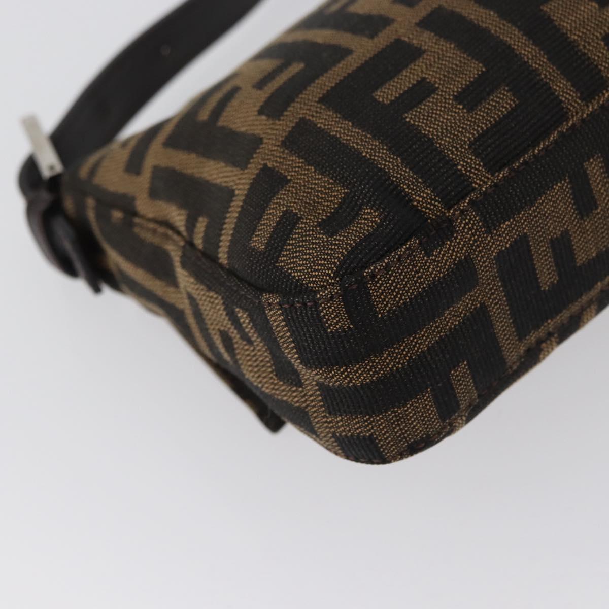 FENDI Zucca Canvas Mamma bucket Shoulder Bag Brown Silver Auth am10859SAV