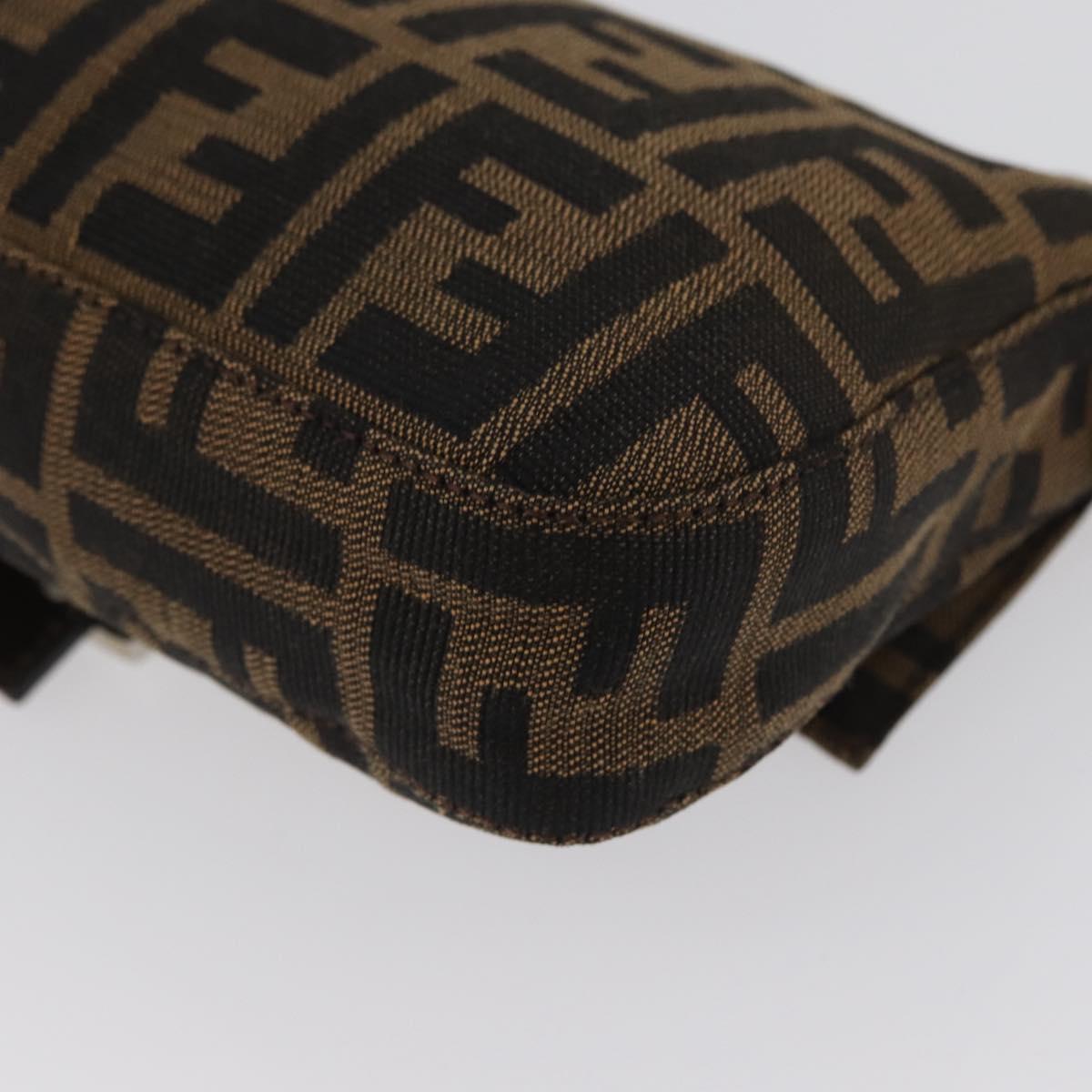 FENDI Zucca Canvas Mamma bucket Shoulder Bag Brown Silver Auth am10859SAV