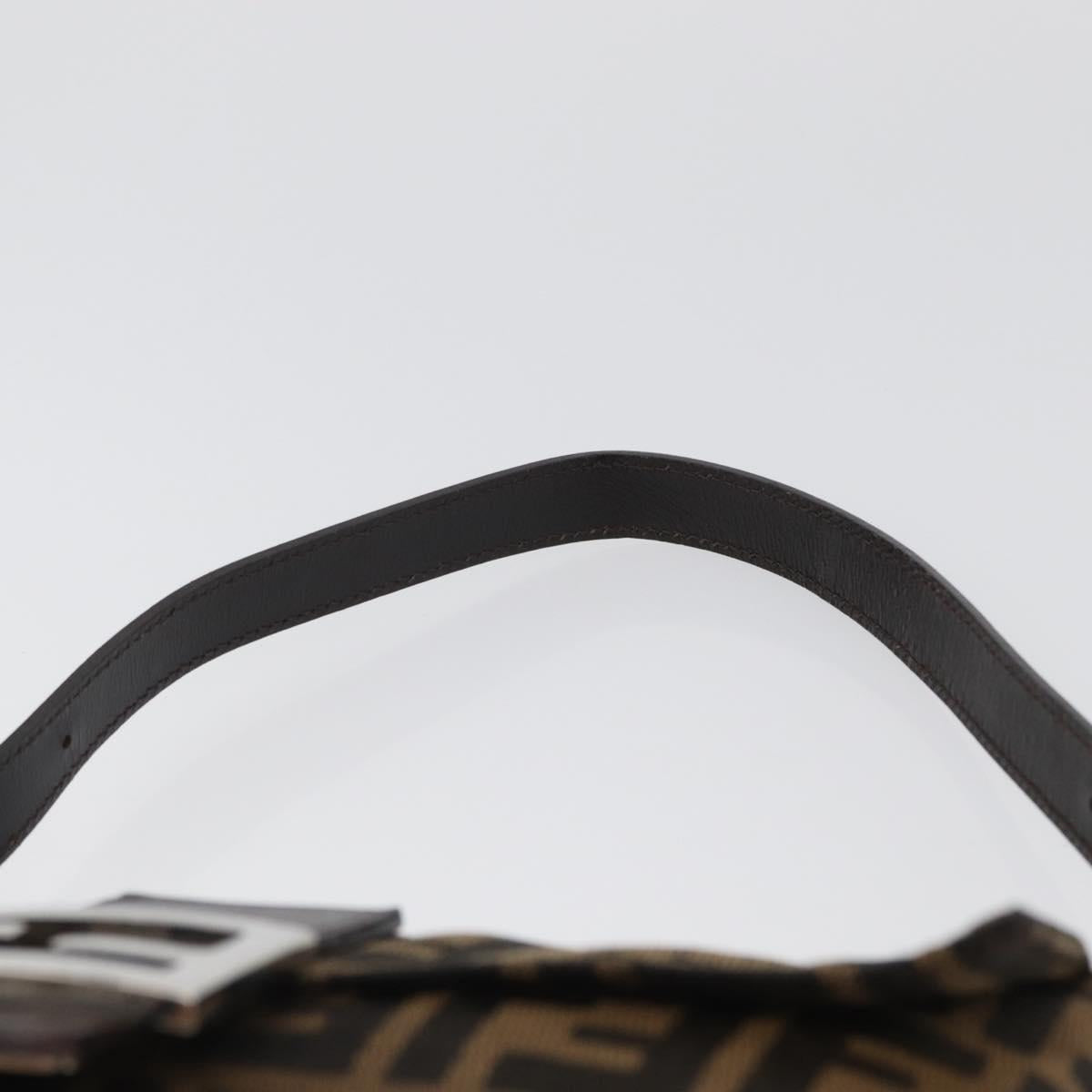 FENDI Zucca Canvas Mamma bucket Shoulder Bag Brown Silver Auth am10859SAV