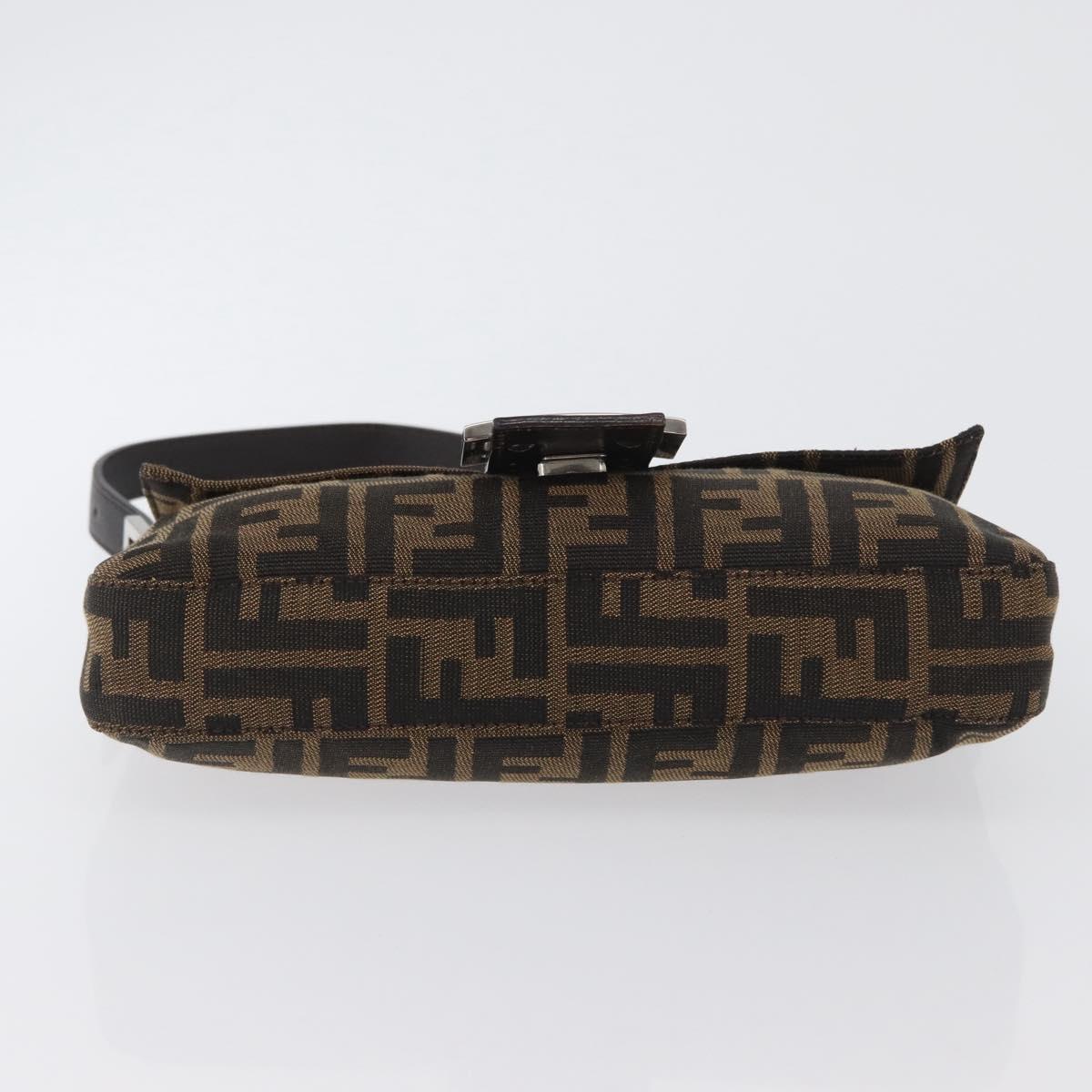 FENDI Zucca Canvas Mamma bucket Shoulder Bag Brown Silver Auth am10859SAV